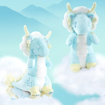 Sitting Chinese Blue Dragon Stuffed Animal Plush Toy
